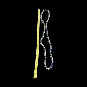 Vintage Multicolor Cloisonné Floral Bead Necklace 30" Handmade